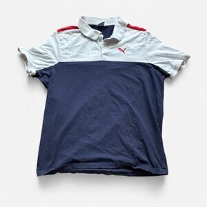 Puma Navy & White Polo Rugby Shirt Sz XXL